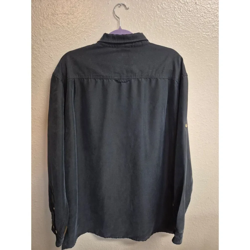 The North Face Button Up Hiking Fishing Shirt Black Men's L Vented Modal